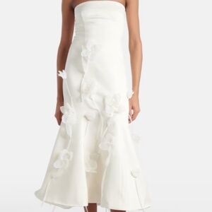 Like-New ROTATE Bridal floral-appliqué midi dress